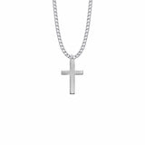 1 Inch Sterling Silver Plain Cross Necklace - 20" Chain