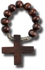 Dark Brown Wood Finger Rosary