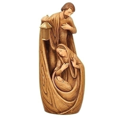 Wood-look Holy Family 12"
