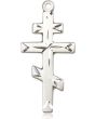 Sterling Silver Small Orthodox Cross SS 20" Heavy Curb Chain