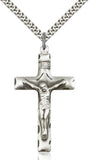 Sterling Silver Crucifix Traditional 24" Heavy Curb Chain