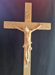 6" FOOT WOOD PROCESSIONAL CRUCIFIX W/HANDCARVED CORPUS