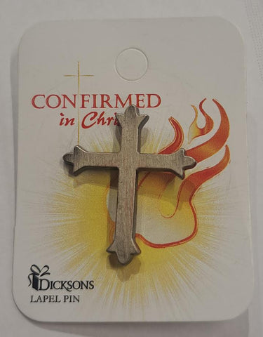 CONFIRMED IN CHRIST CROSS LAPEL PIN