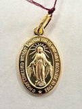 Gold Plated Sterling Silver Miraculous Medal Oval Medium