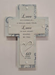 8" H 60TH ANNIVERSARY CROSS - LOVE IS A MIRACLE