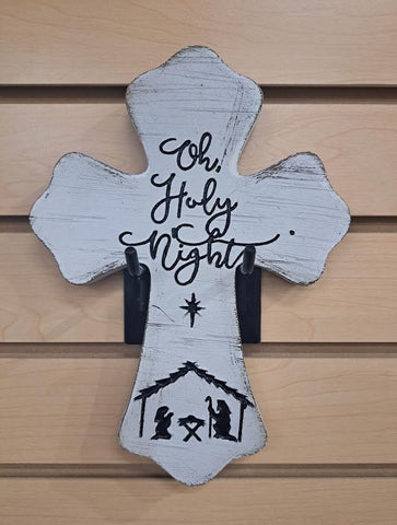 9.75" OH HOLY NIGHT WALL CROSS