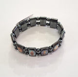 HEMATITE STRETCH BRACELET WITH SAINT IMAGES