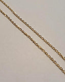 18" GOLD PLATED STERLING SILVER MEDIUM DIAMOND CUT CABLE CHAIN