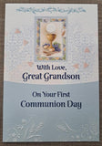With Love, Great Grandson, On Your First Communion Day - Card