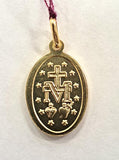 Gold Plated Sterling Silver Miraculous Medal Oval Medium