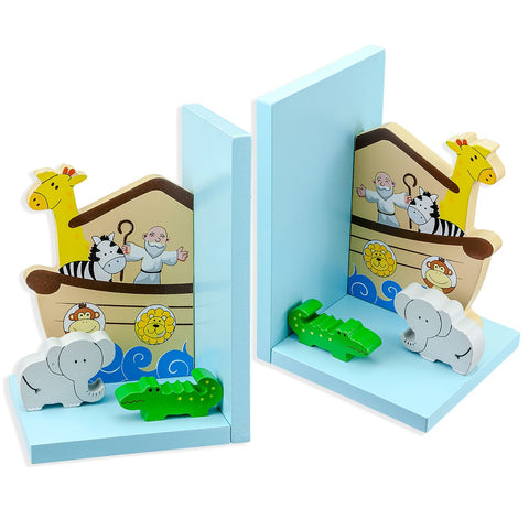 Noah's Ark Wooden Bookends