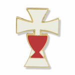 CROSS AND CHALICE LAPEL PIN