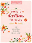 3 MINUTE DEVOTIONS FOR WOMEN LARGE PRINT