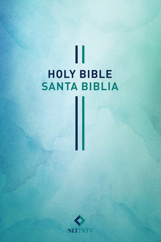 NLT/NTV Bilingual Bible (Biblia Bilingual NLT/NTV)-Blue Watercolor Softcover