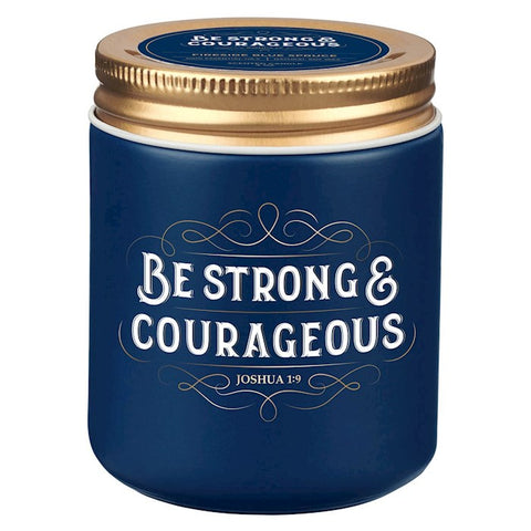 Glass Candle w/Screw Top Lid Navy Strong & Courageous Josh. 1:9 (6.5 Oz)