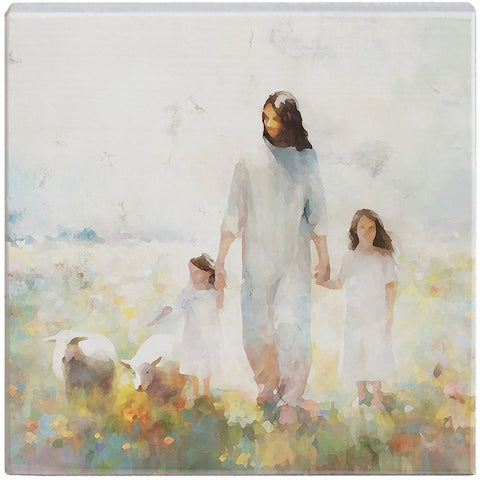 Small Talking Square-Jesus Children Art (5.25 x 5.25)