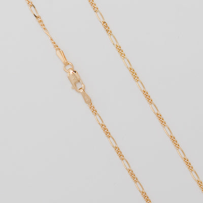 22" Gold Plated Sterling Silver Figaro Chain