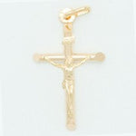 10K Gold Round Tube Crucifix