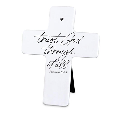 Tabletop Cross Trust God Through It All