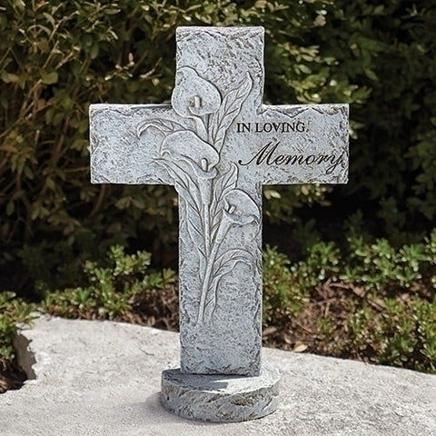 14"H IN LOVING MEMORY - MEMORIAL GARDEN CROSS