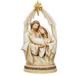 11.5"H HOLY FAMILY BUST UNDER STAR ARCH; WHITE WASH