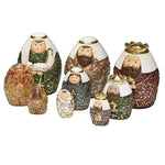 6"H 9 PC SET NESTING NATIVITY GOLD LEAF FINISH