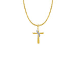 GOLD PLATED TWO TONED CROSS W/ SASH W/18" CHAIN