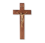 10" Walnut Crucifix with Museum Gold Corpus