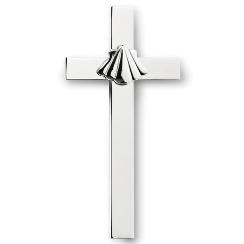 Silver Baptism Cross with Shell