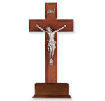 10" CRUCIFIX STANDING WALNUT