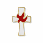 DOVE AND CROSS LAPEL PIN