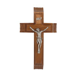 10" SICK CALL CRUCIFIX WALNUT W/PEWTER