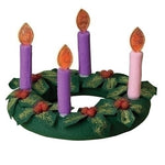 ADVENT WREATH 9.75"D FABRIC W/VELCRO