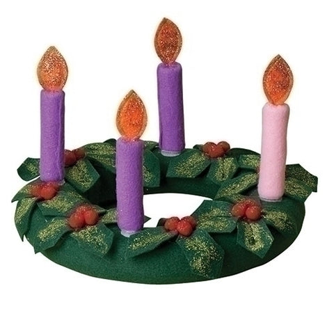 ADVENT WREATH 9.75"D FABRIC W/VELCRO
