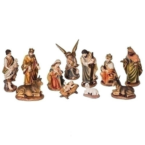 NATIVITY SET 11 PC 6"H COLOR