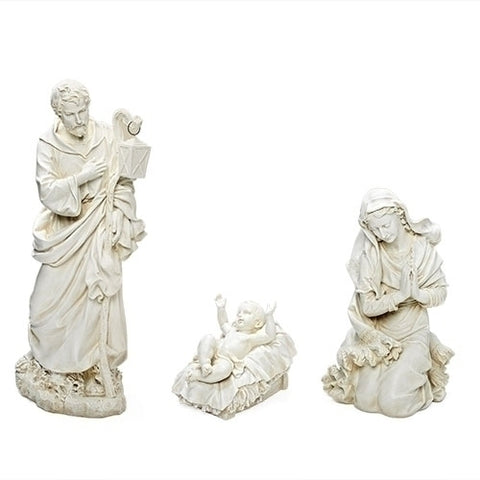 39" Scale Holy Family Nativity Set 3 Pc Ivory