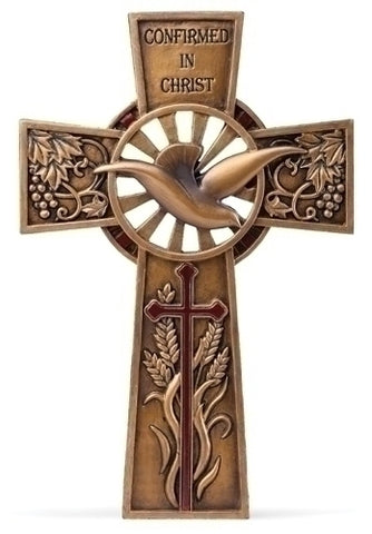 WALL CROSS CONF BRONZE FINISH RESIN