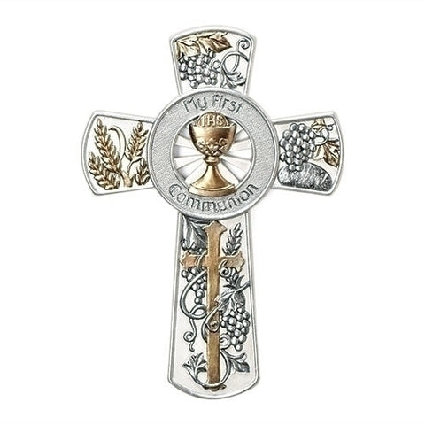Silver & Gold First Communion Wall Cross