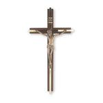 10" CRUCIFIX WALNUT W/ GOLD INLAY + CORPUS