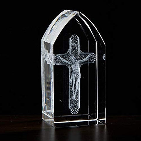 JEWELED CROSS CRUCIFIX ETCHED