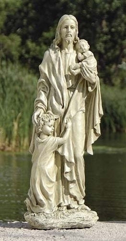 STATUE JESUS WITH CHILDREN 24"GARDEN