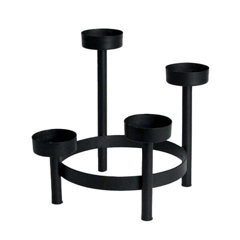 ADVENT WREATH BLACK TIERED