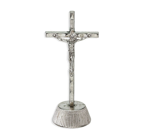 Hammered Silver Finished Auto Crucifix