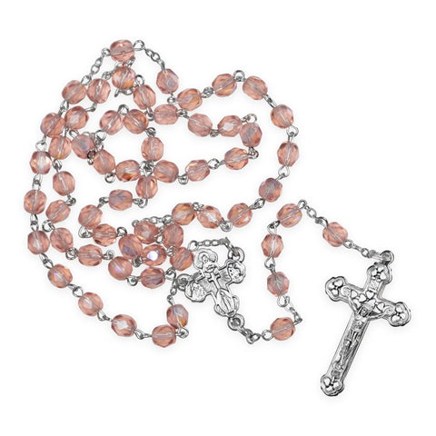 ROSARY 6MM ROSE AB Crystal BEAD