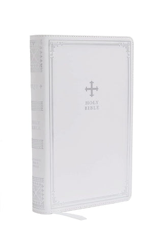 BIBLE NRSV GIFT EDITION WHITE LEATHERSOFT