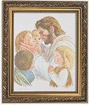 CHRIST WITH CHILDREN GOLD FINISH FRAME