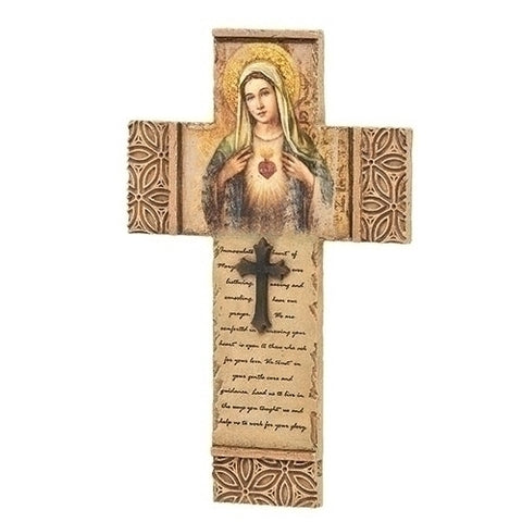 8''H IMMACULATE HEART WALL CROSS