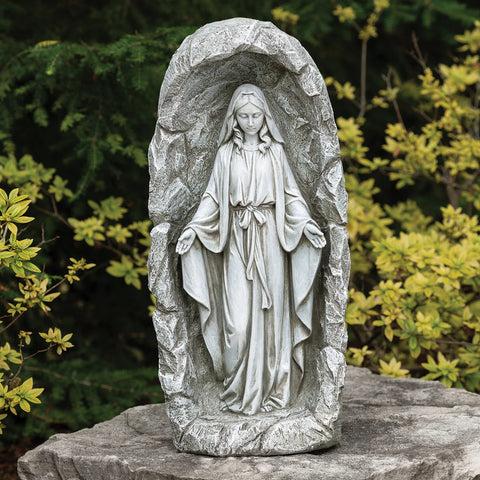 Solar Our Lady of Grace Grotto Garden Statue