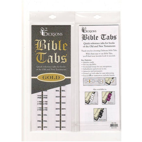 BIBLE TABS GOLD STRIP BLACK ABBR. O