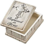 3'' BAPTISM DISTRESSED KEEPSAKE BOX